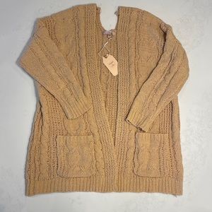 Cozy long Cardigan, oversized, cable knit, chenille